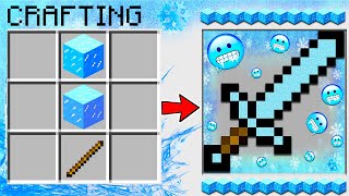 HOW TO CRAFT an 𝐈𝐂𝐄 𝐒𝐖𝐎𝐑𝐃 in MINECRAFT? SECRET RECIPE *Brrrrr*