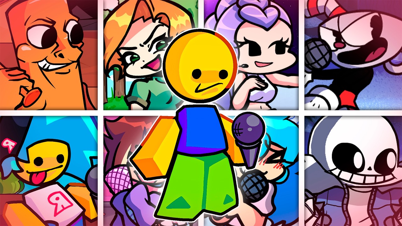 MIC FUNK but Every Turn a Different Character Sings 🎶⚡ (FNF BLOXXIN'FUNK)