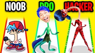 NOOB vs PRO vs HACKER In LONG NECK 3D!? (ALL LEVELS!)