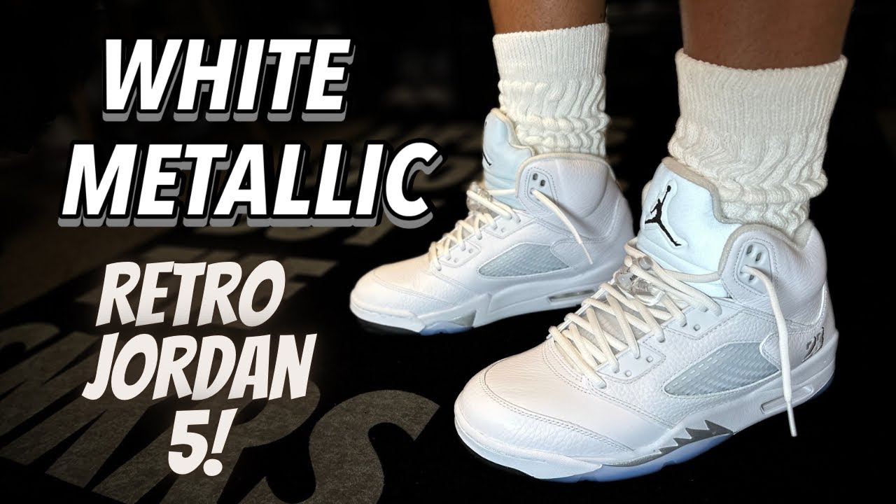 Retro Jordan 5 White Metallic! Review & On Feet! - YouTube