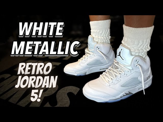 Retro Jordan 5 White Metallic! Review & On Feet! - YouTube