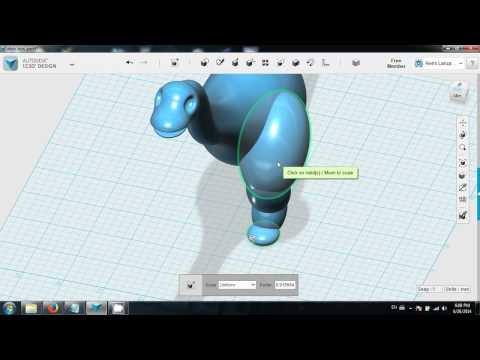 Autodesk 123D - Dinosaur Tutorial - Part 5