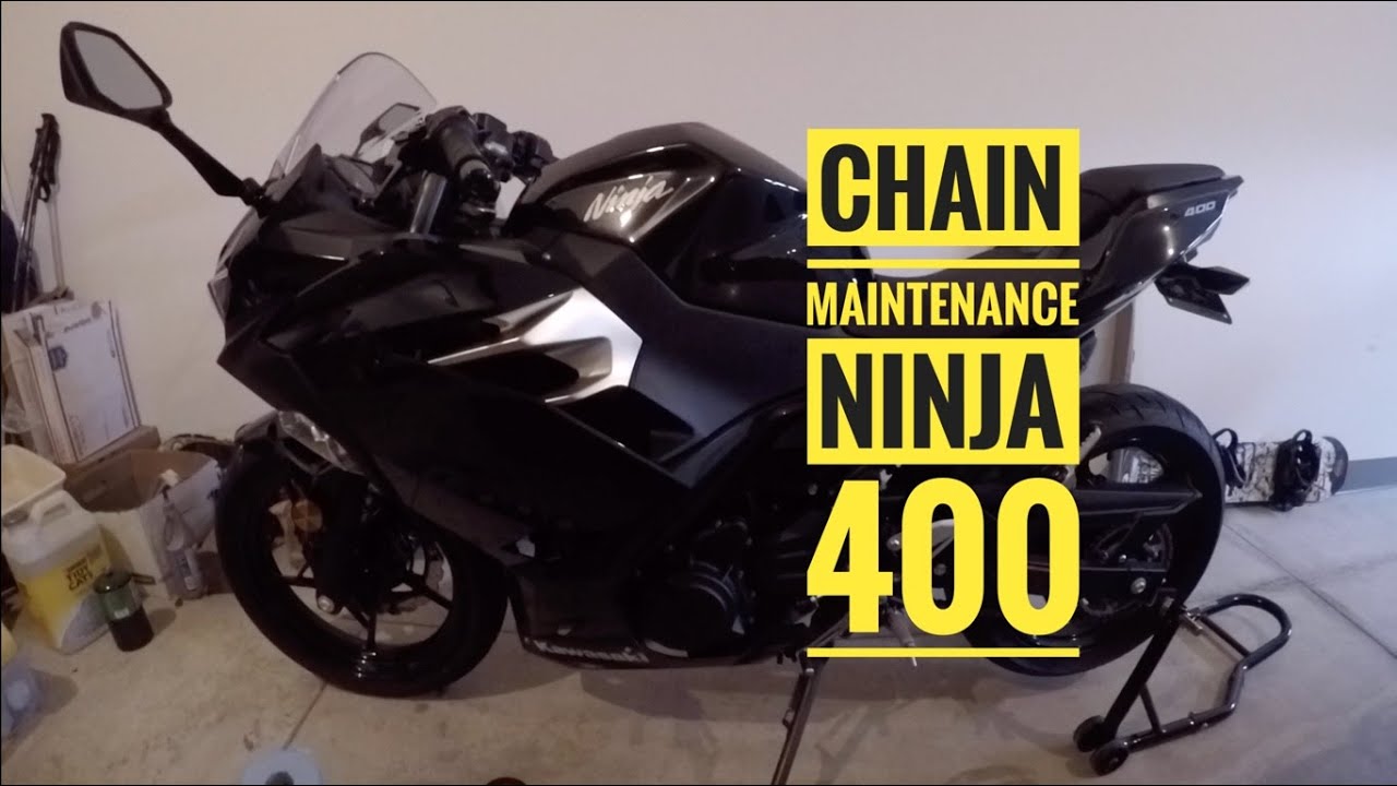 10 Minutes or Less Kawasaki Ninja 400 Chain Maintenance Clean & Lube