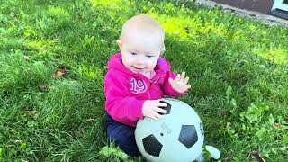 Adorable Baby Soccer Fun Baby Kayla Outside With Mommy Cute Moment