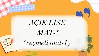 Açık Lise Parabol Konu Anlatımı