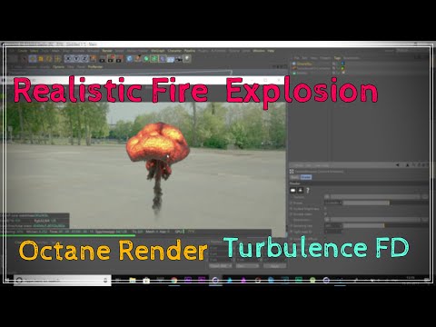 Realistic Fire Explosion || Octane Render || Turbulence FD!