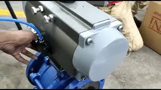 Pneutork 200mm ball valve with single acting actuator