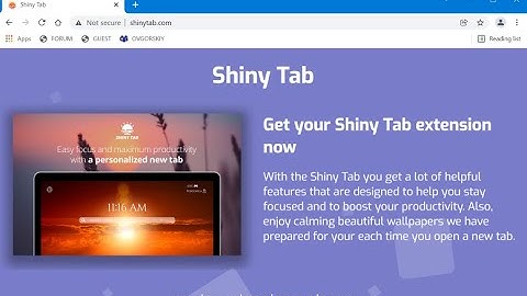 Shiny Tab (shinytab.com) hijacker removal guide.