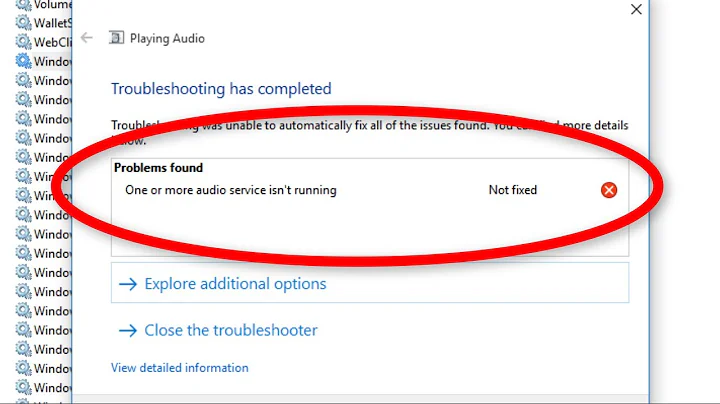 How To Fix- " One Or More Audio Service Isn't Running " Error - Windows 10 / 8 / 7
