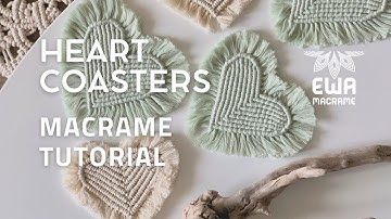 DIY Macrame heart shape coaster TUTORIAL | How to make macrame coaster | macrame heart 🤍