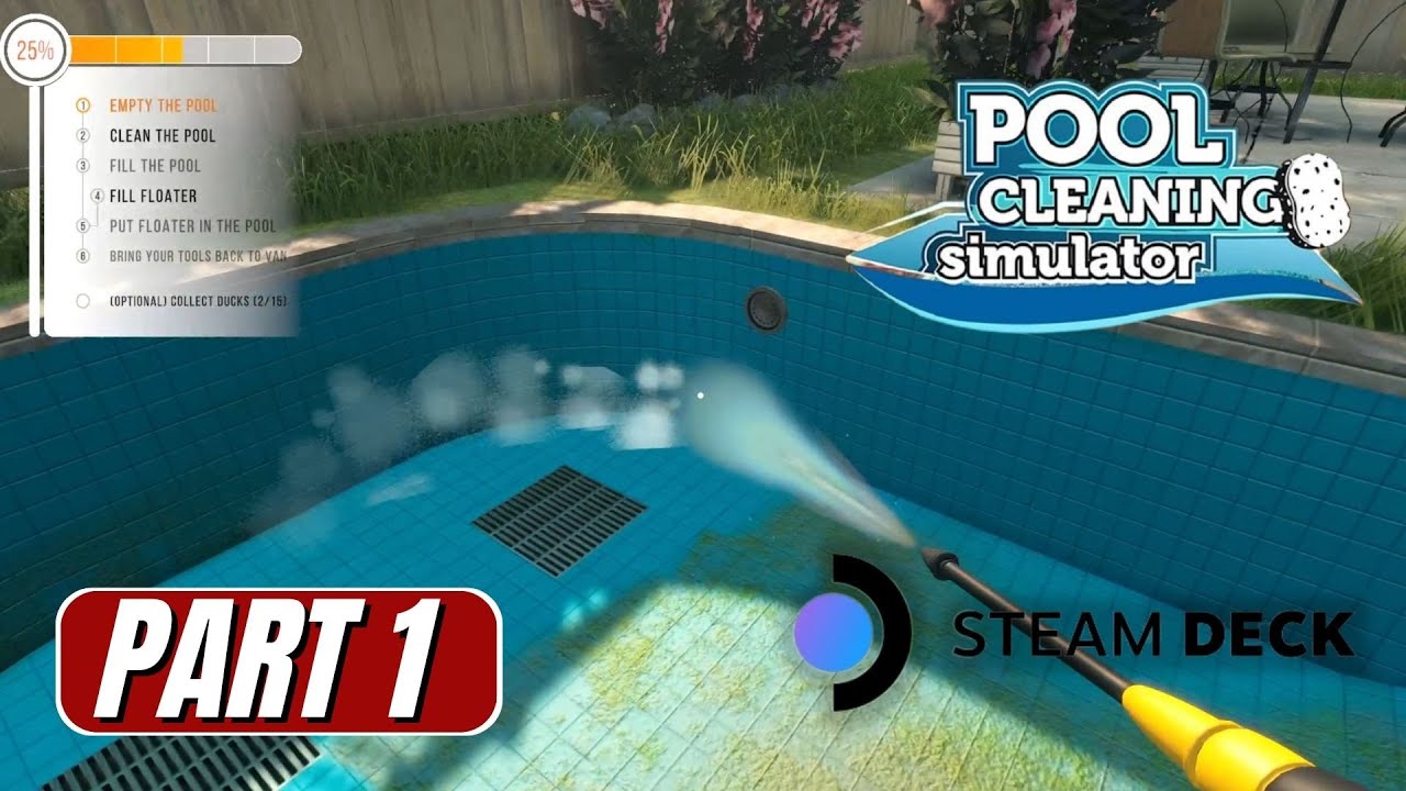 POOL CLEANING SIMULATOR STEAM Gameplay Walkthrough [4K 60FPS] - No Commentary 