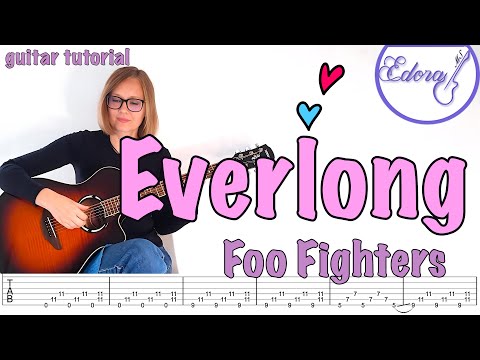 Everlong - fingerstyle guitar tutorial with on-screen Tab - Foo Fighters