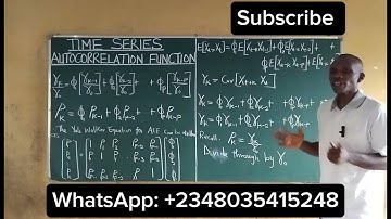 Autocorrelation Function in Time Series: Compute Autocorrelation Function Using Yule Walker Equation