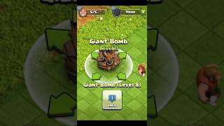 Giant Bomb 💣 Level 1 to 8 / Clash Of Clans / Giant Bomb 💣 All Levels Max #youtubeshorts
