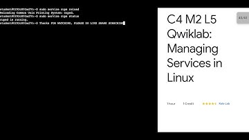 C4 M2 L5 Qwiklab: Managing Services in Linux  || #qwiklabs || #coursera