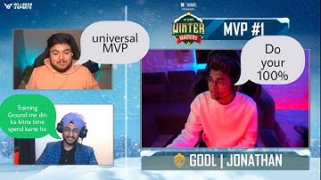 Jonathan Interview VE winter Master MVP interview BGMI Universal MVP