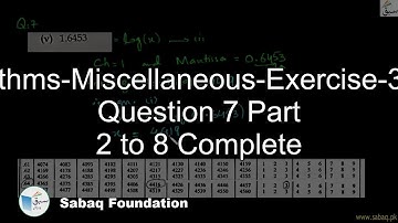 Logarithms-Miscellaneous-Exercise-3-From Question 7 Part 2 to 8 Complete, Math Lecture | Sabaq.pk