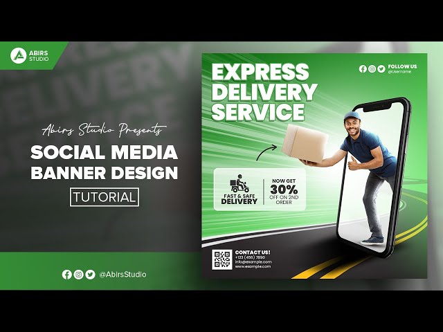 Delivery Service Social Media Banner Design Tutorial