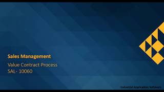 SAL 10060 : SALT01 - Value Contract Process