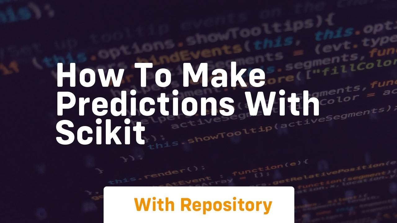 how to make predictions with scikit - YouTube