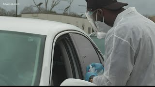 Central Georgia COVID test sites see longer lines