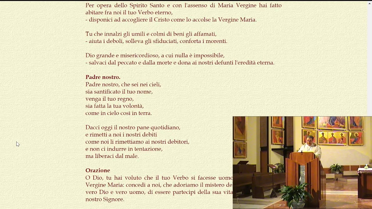 Recita dei Vespri di Mercoledì 25 marzo 2020 - 18.30 - YouTube