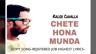 CHETE HONA MUNDA_-REPLAY-FULL SONG- LYRICS-KALER CHHALLA SATNAM-(WAPMIGHT.NET)YOUTUBE-
