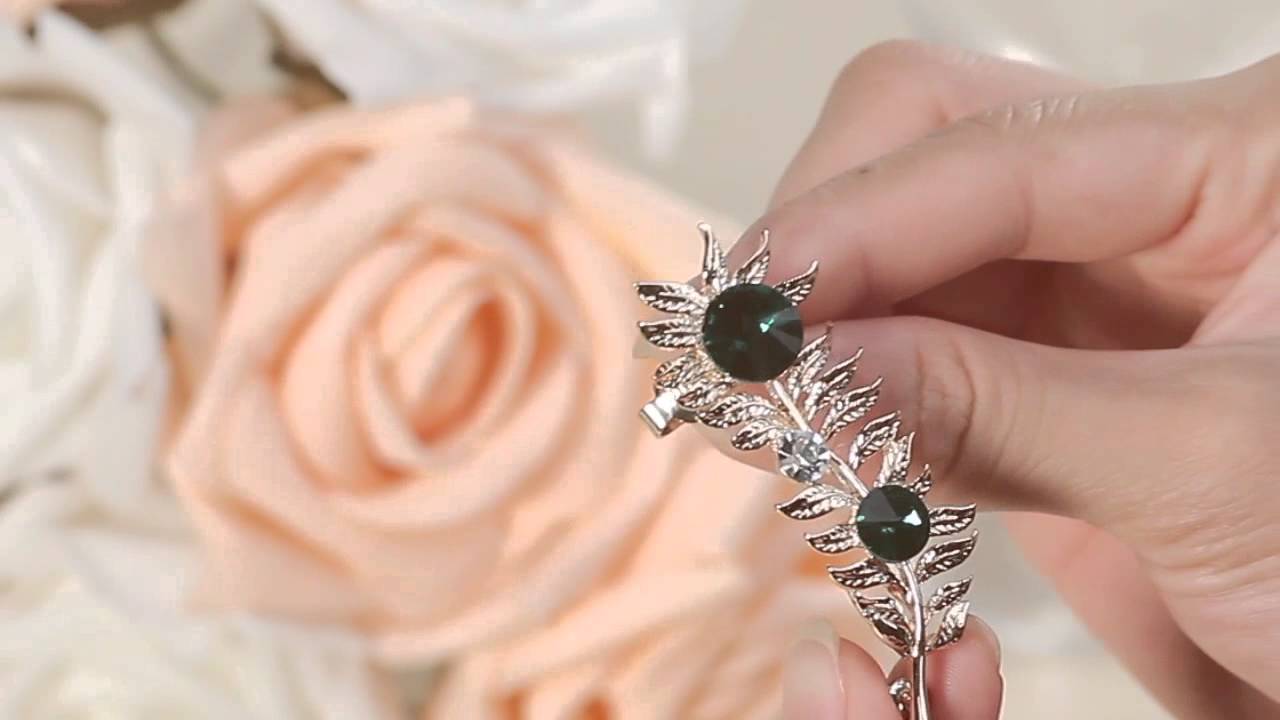 Crystal Leaves Ear Wrap Cuff Earring