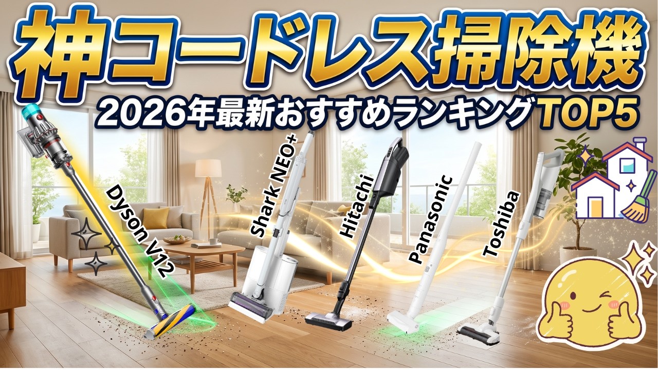 2026年版】スペックに騙されるな！コードレス掃除機おすすめ5選＆失敗