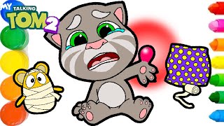 My Talking Tom 2 Tom Hurts His Thumb Crying Drawing and Coloring screenshot 5