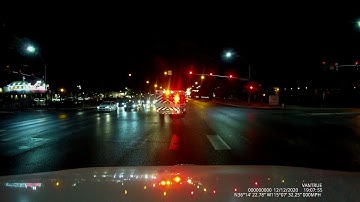 AMR Ambulance Running Code 3 Thru Intersection Passing In Left Lane