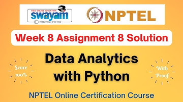 Data Analytics with Python Week 8 || NPTEL ANSWERS 2024 #nptel #nptel2024 || NPTEL 2024