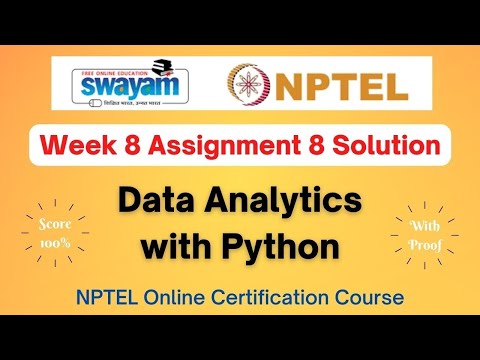 Data Analytics with Python Week 8 || NPTEL ANSWERS 2024 #nptel #nptel2024 || NPTEL 2024