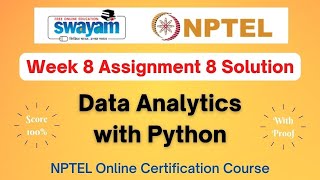 Data Analytics with Python Week 8 || NPTEL ANSWERS 2024 #nptel #nptel2024 || NPTEL 2024