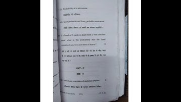 MDU BSc 4 th semester physics statistical mechanics 2019