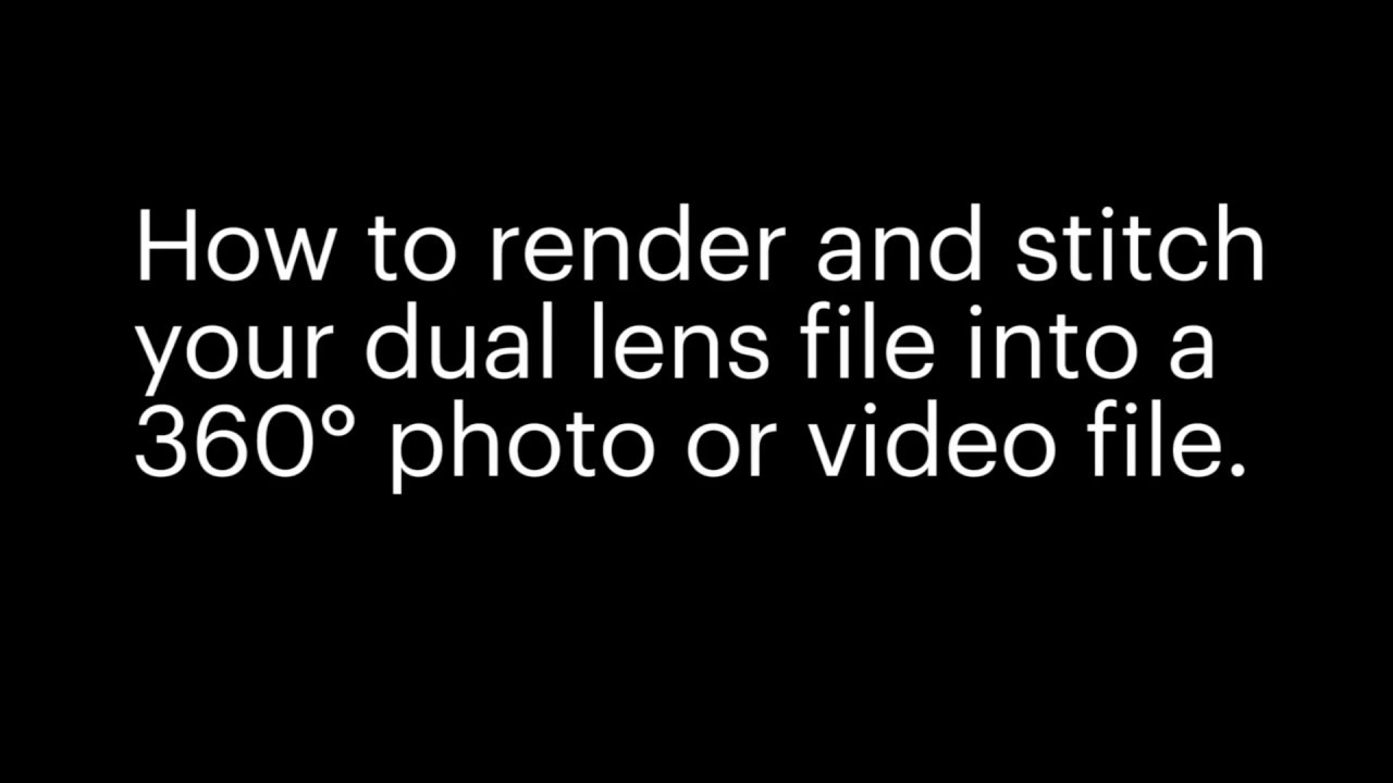 ORBIT360 4K - How to Stitch & Render 360° Video
