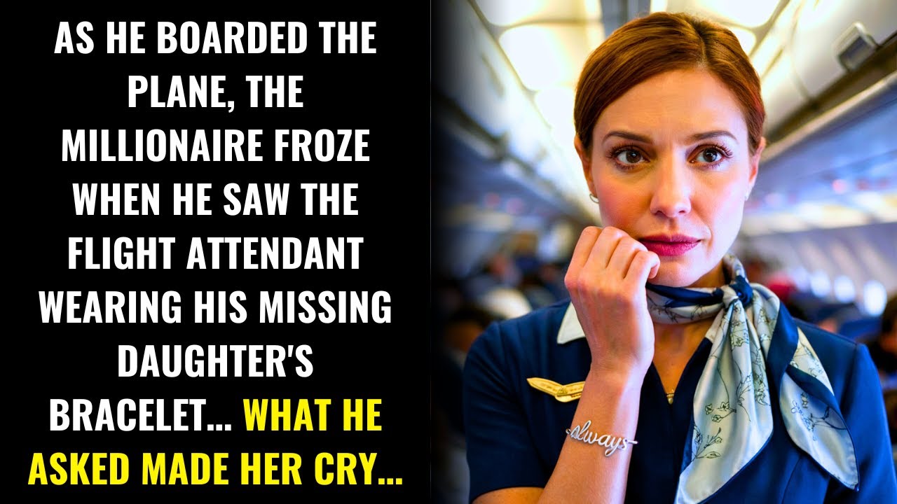 THE MILLIONAIRE FREEZES UP WHEN HE SEES THE FLIGHT ATTENDANT WEARING HIS DAUGHTER’S BRACELET...