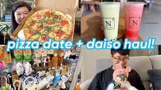 lunch date with our fav pizza 🍕   shopping at daiso! 🛍