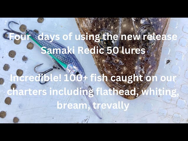 Incredible 4 days of charters using the new Samaki Redic 50 lures for the  first time. Over 100 fish! 