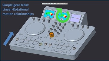 Simple gear train: Linear-Rotational motion relationships | Creo Tutorial