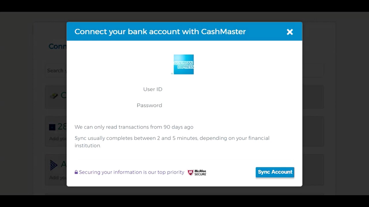 Connect Your Bank Accounts to CashMaster