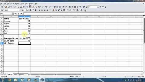 Microsoft Excel 2010 & Open Office 3 | Average, Max & Min Formula | Tutorial