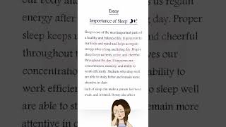Essay on Importance of Sleep ✨ | Easy English Essay Writing on Importance of Good Sleep