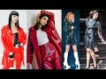 Flattering & charming latex & vinyl rain wear trench coat outfits/how to style rainwear outfits