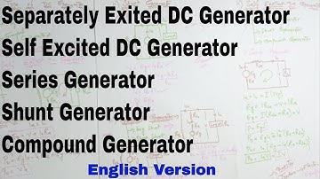 Types of DC Generator | English  | Separately Excited/Self Excited/Series/Shunt/Compound generator