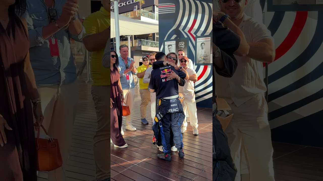 Welcoming our podium finisher home the right way π #F1 #RedBullRacing