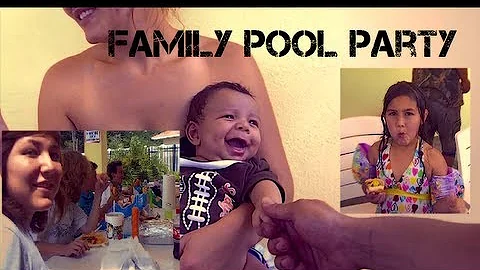 Family pool party montage