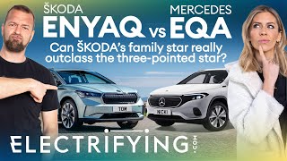 Skoda Enyaq iV vs Mercedes EQA electric SUV shoot-out / Electrifying