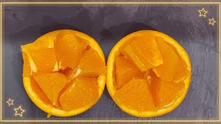 How to cut an orange オレンジをDAISO セラミック包丁110yen でラグジュアリーに切る方法