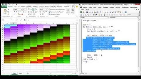 Como percorrer linhas e colunas